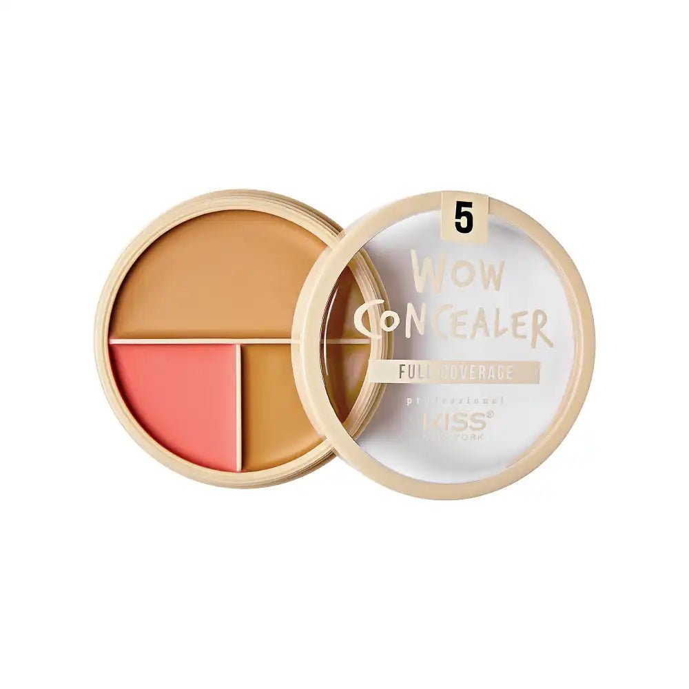 KISS NEW YORK PROFESSIONAL – Wow Concealer | Tri Color | Full Coverage | Shades 05–10 - Beauty Exchange Beauty Supply