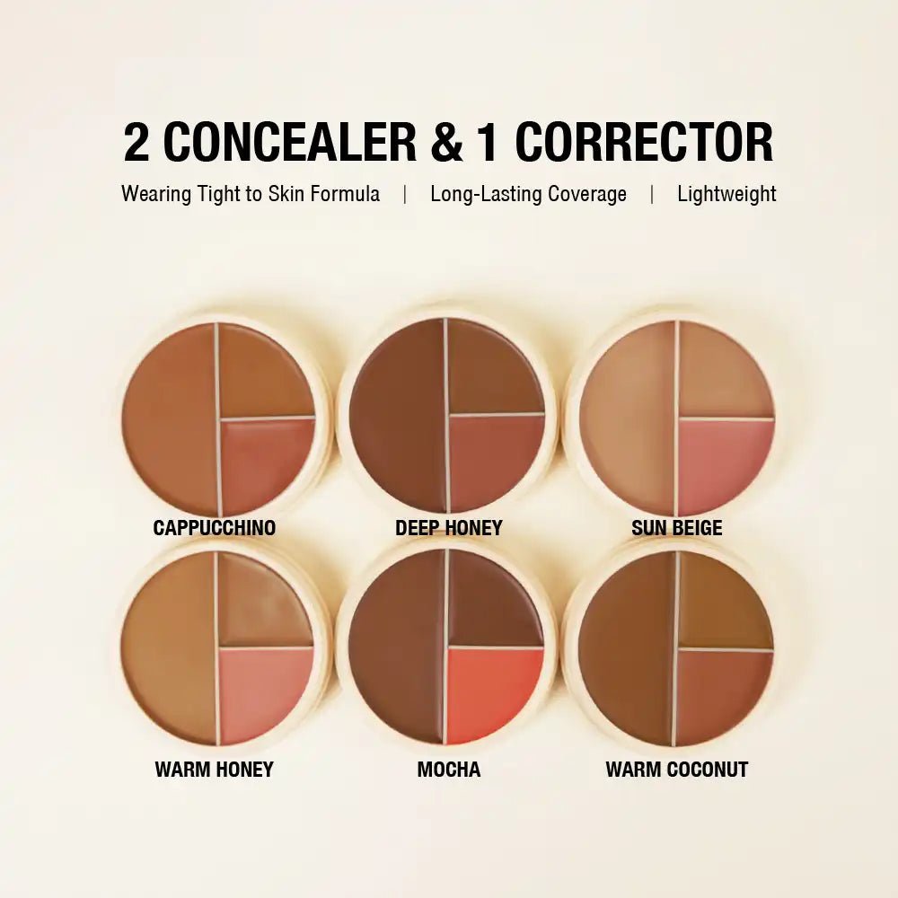 KISS NEW YORK PROFESSIONAL – Wow Concealer | Tri Color | Full Coverage | Shades 05–10 - Beauty Exchange Beauty Supply