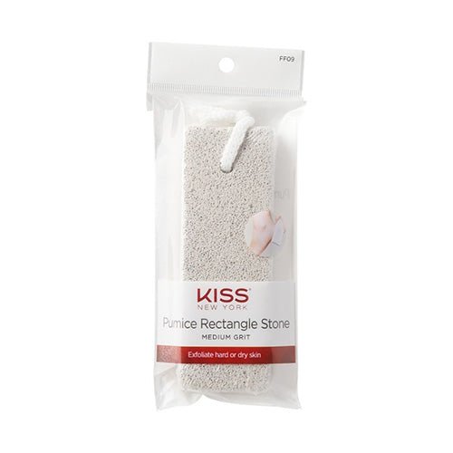 Kiss New York Pumice Rectangle Stone - Medium Grit - Perfect for Smooth, Soft Feet - 1 Piece - Beauty Exchange Beauty Supply