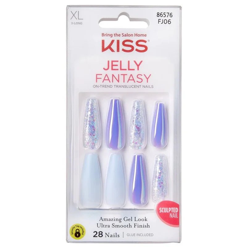 KISS Professional Gel Jelly Fantasy Nails – FJ Series Ready - to - Wear Nails (Styles 02, 06, 11) with Salon Gel Shine - Beauty Exchange Beauty Supply