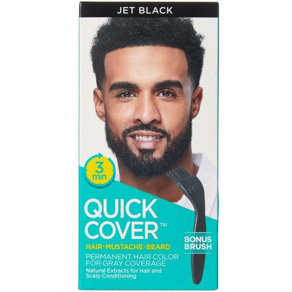 Kiss Quick Cover for Men – Permanent Hair, Beard & Mustache Color – Jet Black, Natural Black, Dark Brown, Medium Dark Brown, Medium Brown - Beauty Exchange Beauty Supply