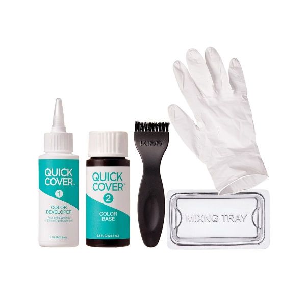 Kiss Quick Cover for Men – Permanent Hair, Beard & Mustache Color – Jet Black, Natural Black, Dark Brown, Medium Dark Brown, Medium Brown - Beauty Exchange Beauty Supply