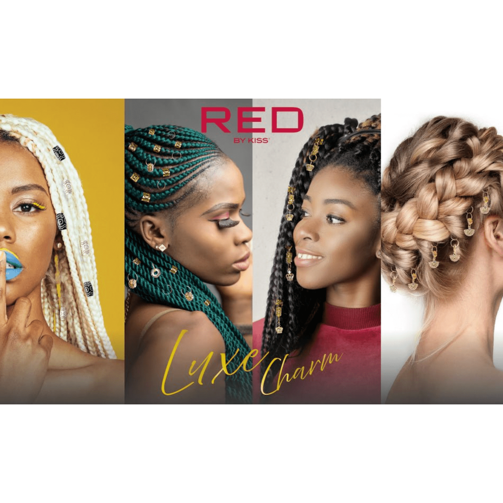 KISS - Red Braid Charm Signature Hoop - Beauty Exchange Beauty Supply