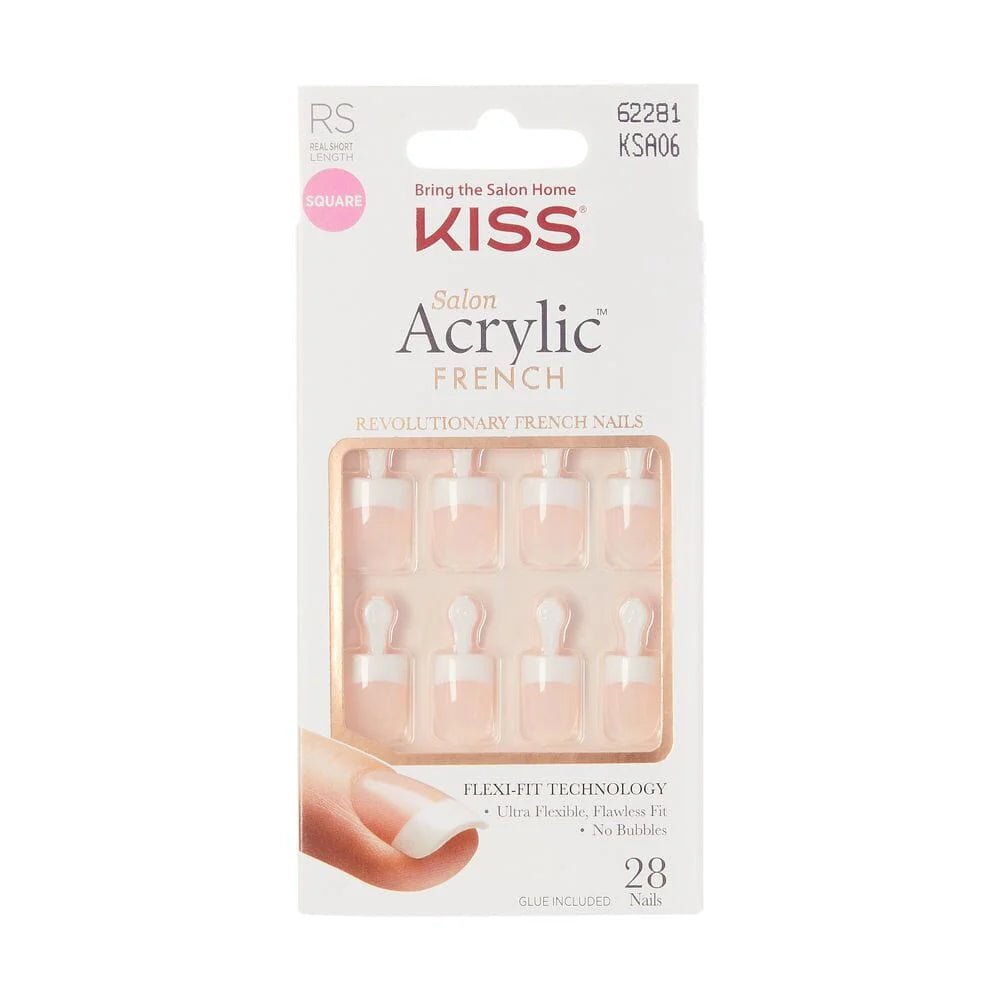 KISS Salon Acrylic French Nails – Classic & Elegant – Available in Multiple Shades KSA series - (06, 07, 08, 09, 11, 12, 15, 16) - Beauty Exchange Beauty Supply