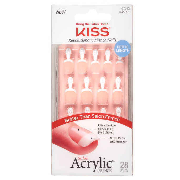 KISS Salon Acrylic French & Nude Press - On Nails – 1 Kit - Beauty Exchange Beauty Supply