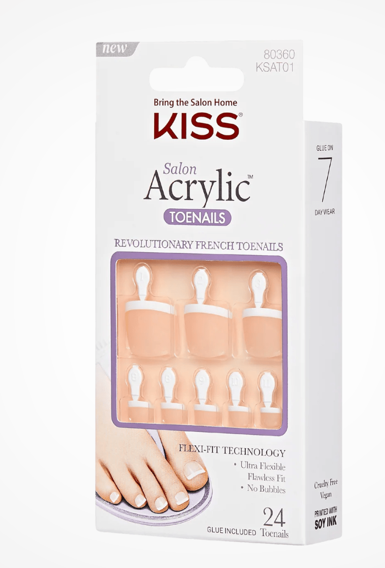 KISS Salon Acrylic French & Nude Press - On Nails – 1 Kit - Beauty Exchange Beauty Supply