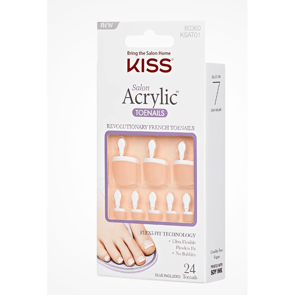 KISS Salon Acrylic French & Nude Press - On Nails – 1 Kit - Beauty Exchange Beauty Supply