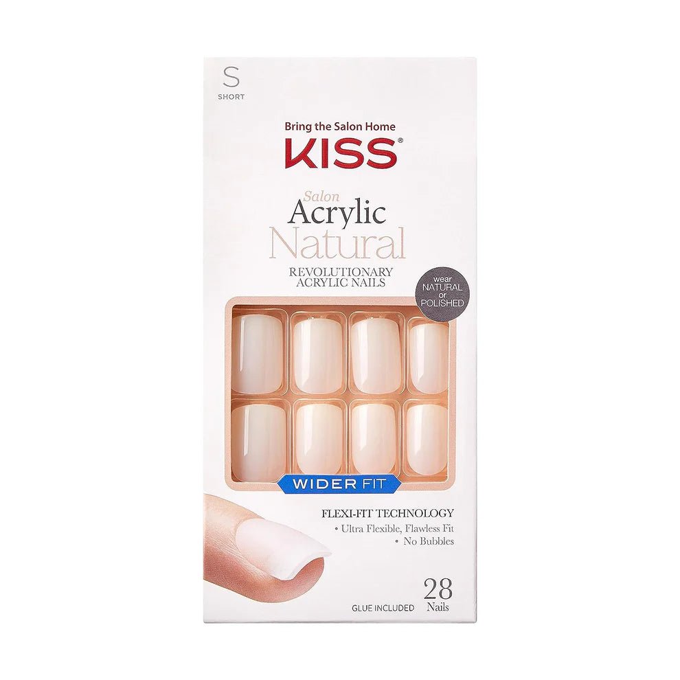KISS Salon Acrylic French Wider Fit Nails โ High - Quality White French Tip โ SFW Series (50, 51) - Beauty Exchange Beauty Supply
