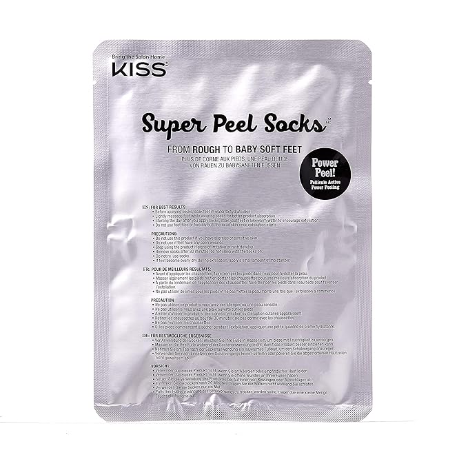 KISS Super Peel Socks – Naturally Exfoliates Dead Skin & Softens Feet | Foot Treatment - Beauty Exchange Beauty Supply