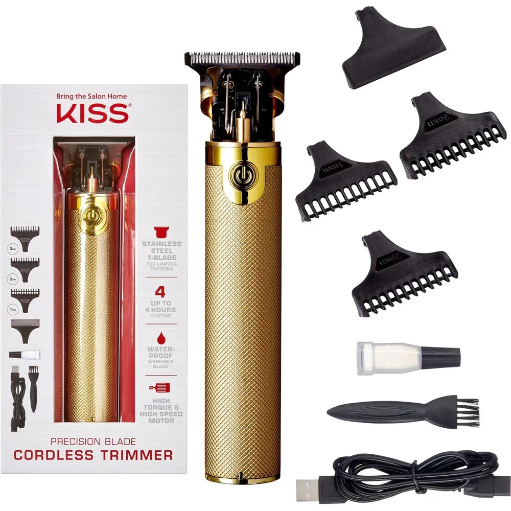 KISS USA Precision Blade Cordless USB Hair Trimmer Clipper – 8 - Piece Set, Waterproof & Rechargeable for Men - Beauty Exchange Beauty Supply