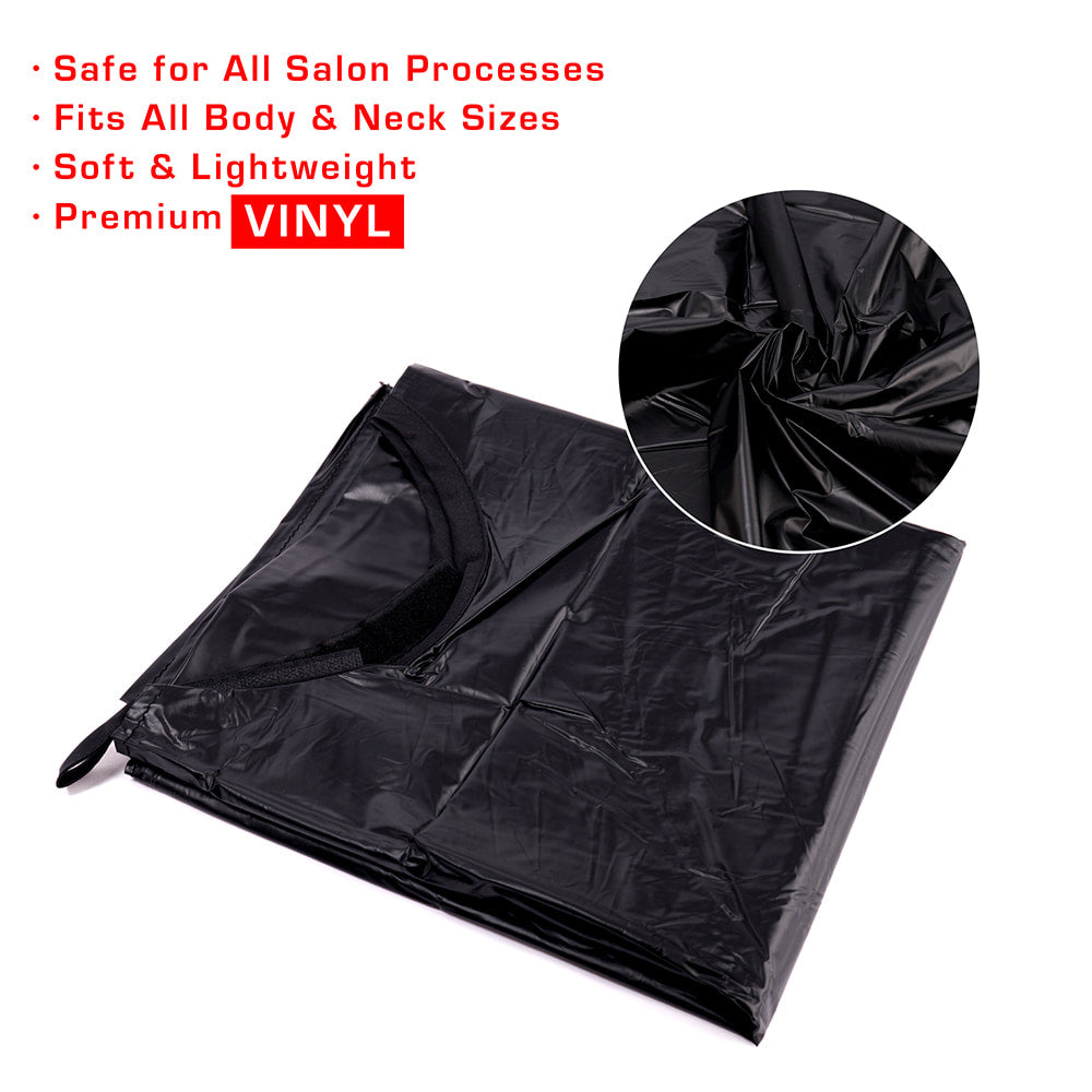 Red by Kiss Soft Vinyl Salon Capes – Black