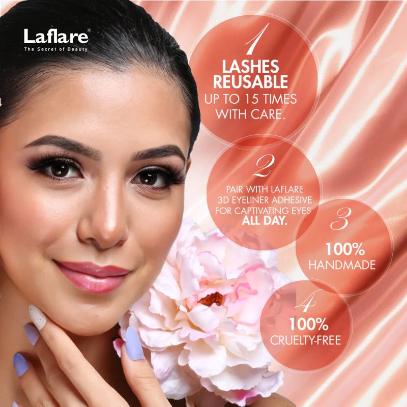 Laflare 3D Silk Mink Lashes – Styles 1 to 24 | Faux Mink, Soft 3D Volume, Lightweight & Reusable False Eyelashes - Beauty Exchange Beauty Supply