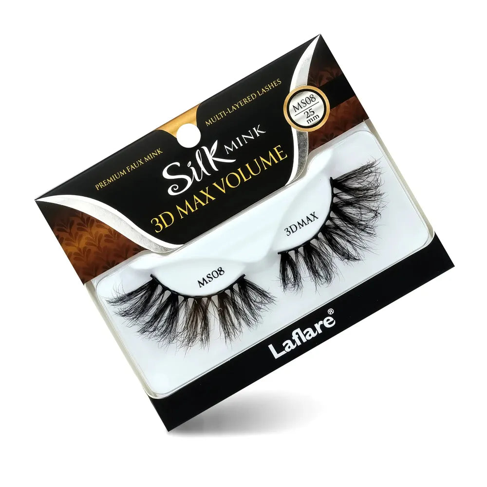 Laflare 3D Silk Mink Max Volume Lashes – Styles 01 to 14 | 25mm, Faux Mink, Ultra - Fluffy & Bold, Reusable, Lightweight Luxury - Beauty Exchange Beauty Supply