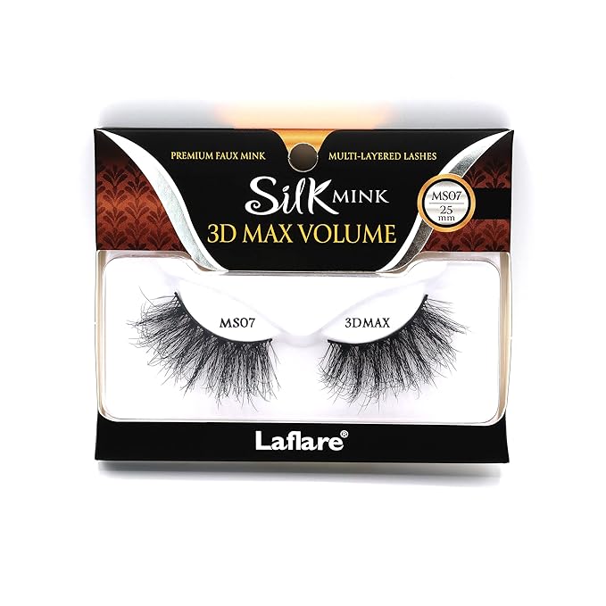 Laflare 3D Silk Mink Max Volume Lashes – Styles 01 to 14 | 25mm, Faux Mink, Ultra - Fluffy & Bold, Reusable, Lightweight Luxury - Beauty Exchange Beauty Supply