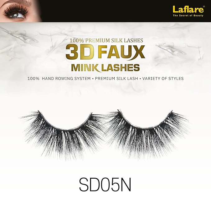 Laflare USA 3D Faux Mink Lashes – Styles 5A to 5N | 100% Premium Silk, Soft Volume, Lightweight & Reusable | 10 Styles - Beauty Exchange Beauty Supply