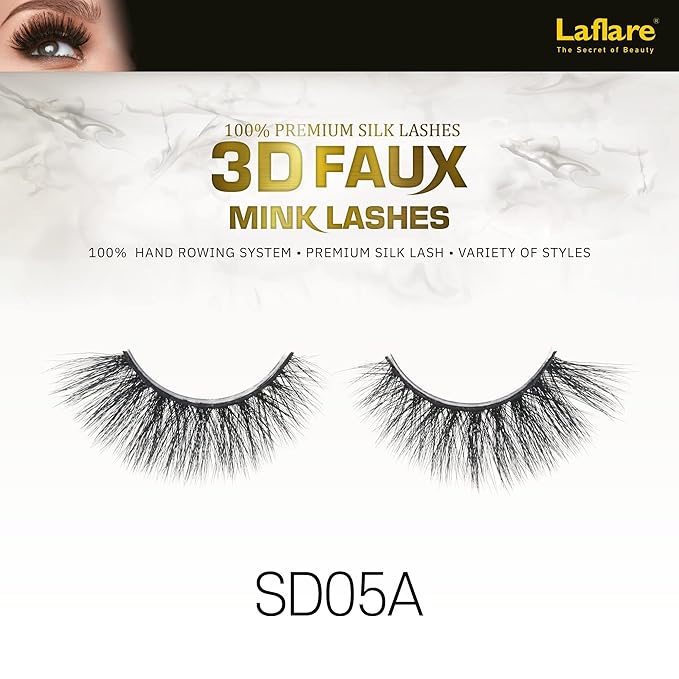 Laflare USA 3D Faux Mink Lashes – Styles 5A to 5N | 100% Premium Silk, Soft Volume, Lightweight & Reusable | 10 Styles - Beauty Exchange Beauty Supply