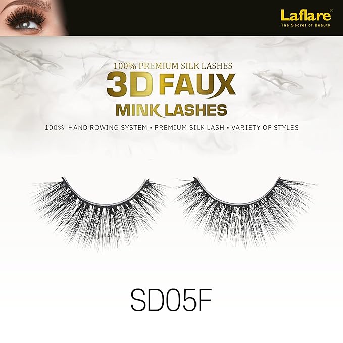 Laflare USA 3D Faux Mink Lashes – Styles 5A to 5N | 100% Premium Silk, Soft Volume, Lightweight & Reusable | 10 Styles - Beauty Exchange Beauty Supply