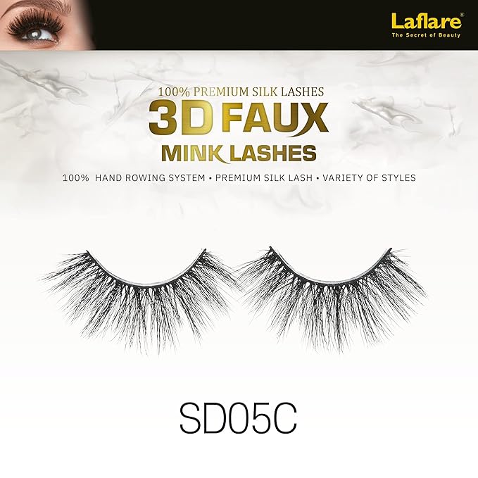 Laflare USA 3D Faux Mink Lashes – Styles 5A to 5N | 100% Premium Silk, Soft Volume, Lightweight & Reusable | 10 Styles - Beauty Exchange Beauty Supply