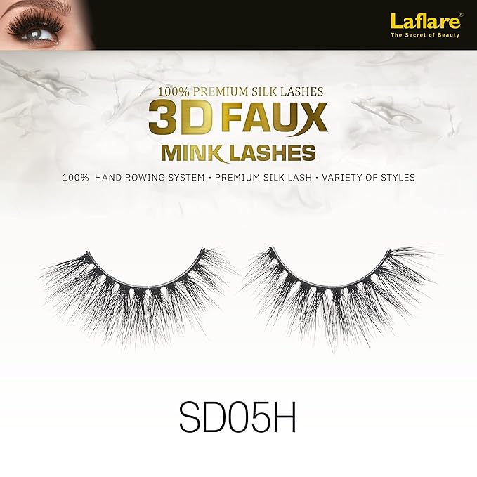 Laflare USA 3D Faux Mink Lashes – Styles 5A to 5N | 100% Premium Silk, Soft Volume, Lightweight & Reusable | 10 Styles - Beauty Exchange Beauty Supply