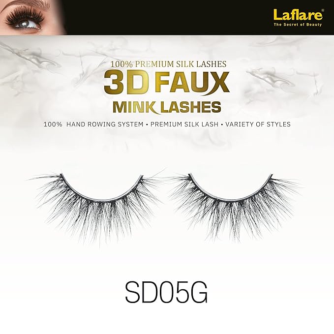 Laflare USA 3D Faux Mink Lashes – Styles 5A to 5N | 100% Premium Silk, Soft Volume, Lightweight & Reusable | 10 Styles - Beauty Exchange Beauty Supply