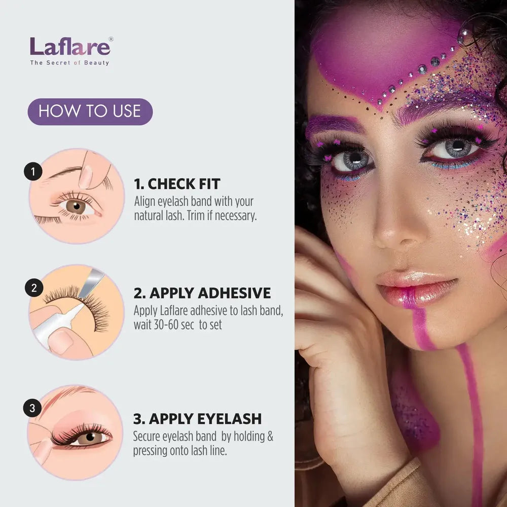 Laflare USA Dazzle & Sparkle Max Volume Rhinestone Lashes – Styles 09 & 10 | 3D Glam, 25mm Length, Reusable, Crystal Accent Finish - Beauty Exchange Beauty Supply