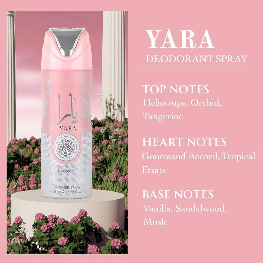 Lattafa Yara Deodorant Perfume Spray โ 200ml - Beauty Exchange Beauty Supply