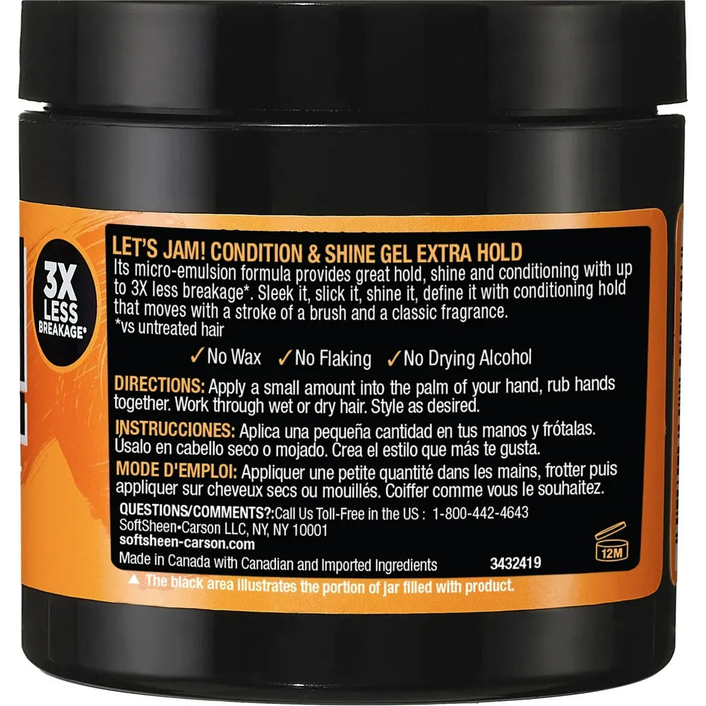Let’s Jam! Condition & Shine Gel – Frizz Control for Smoother Styles – 4.4oz / 14oz - Beauty Exchange Beauty Supply