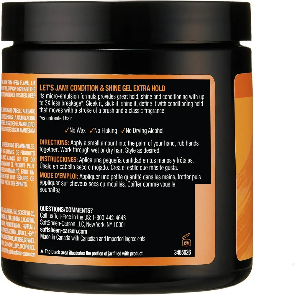 Let’s Jam! Condition & Shine Gel – Frizz Control for Smoother Styles – 4.4oz / 14oz - Beauty Exchange Beauty Supply