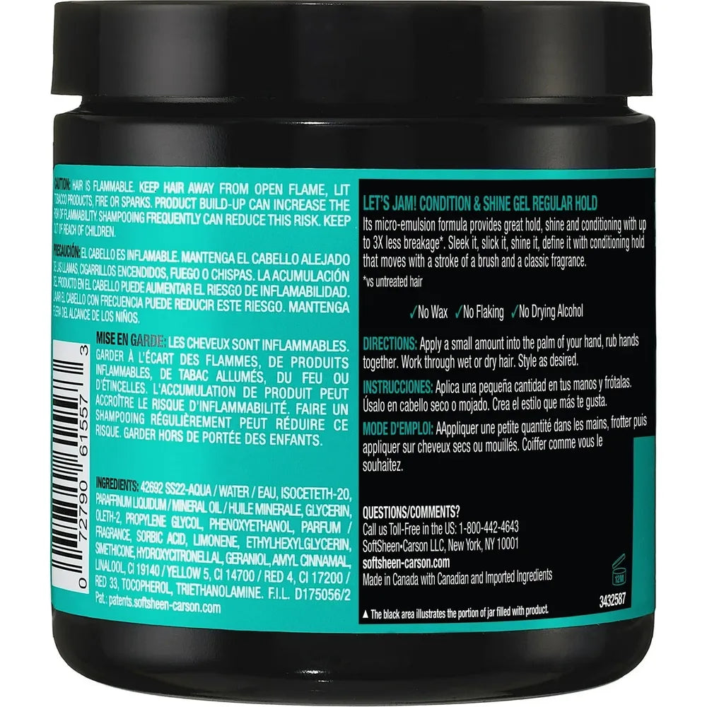 Let’s Jam! Condition & Shine Gel – Regular Hold – 4.4oz / 14oz - Beauty Exchange Beauty Supply