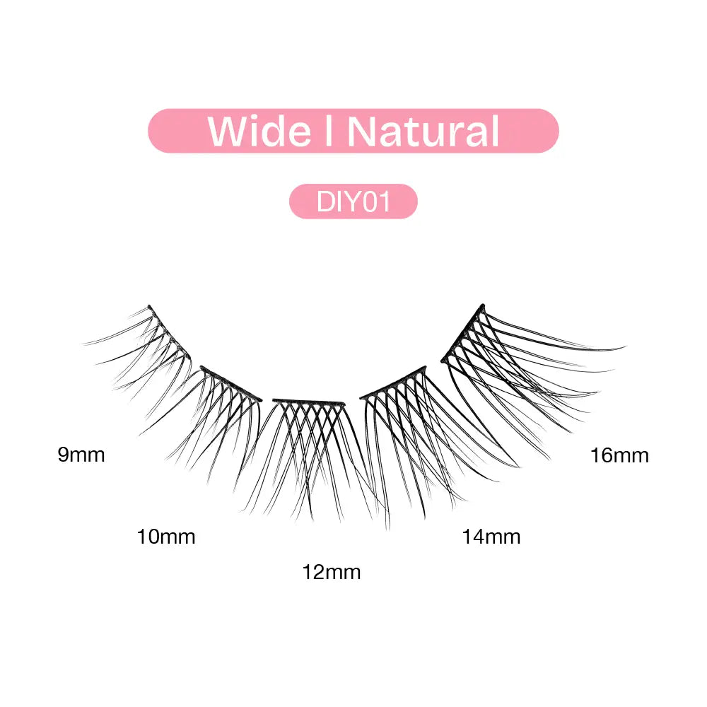 Broadway Natural DIY Cluster Lashes – (70–77pcs)