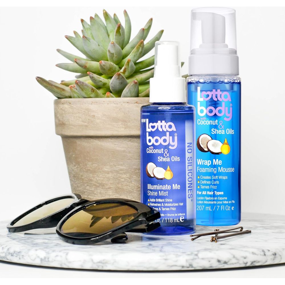 Lottabody Coconut Oil and Shea Wrap Me Foaming Curl Mousse - Creates Soft Wraps, Hair Mousse for Curly Hair, Defines Curls, Anti Frizz - 7 Fl Oz - Beauty Exchange Beauty Supply