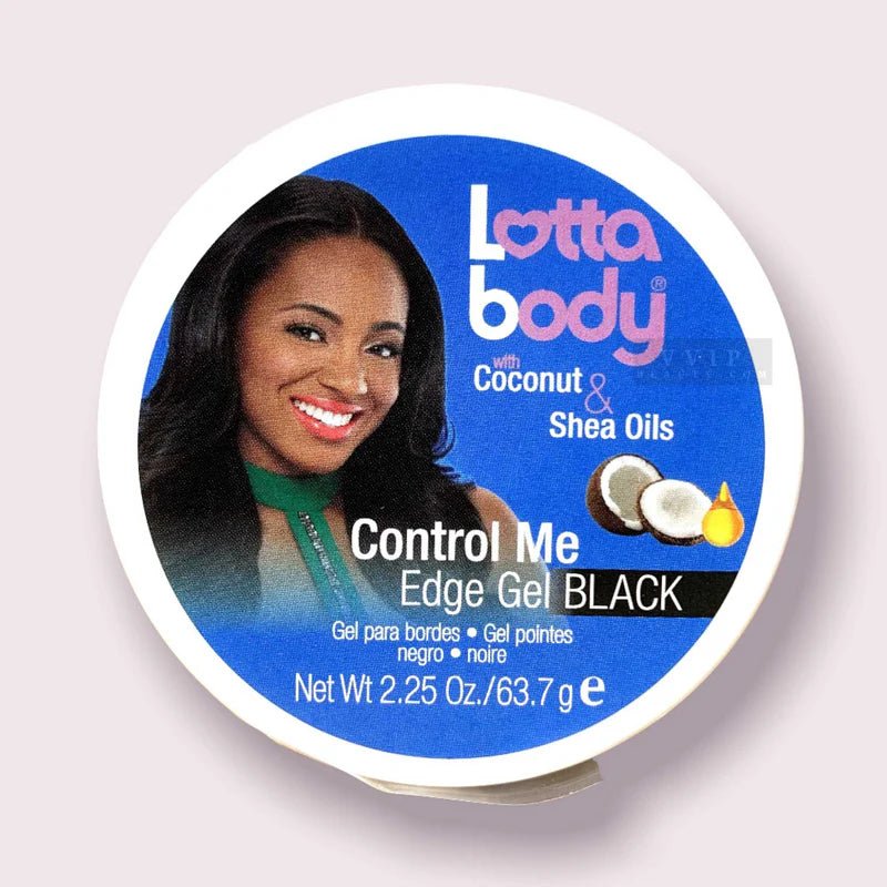 Lottabody Control Me Edge Gel – Original Clear & 24 - Hour Black – Coconut & Shea Oils – 2.25 oz - Beauty Exchange Beauty Supply
