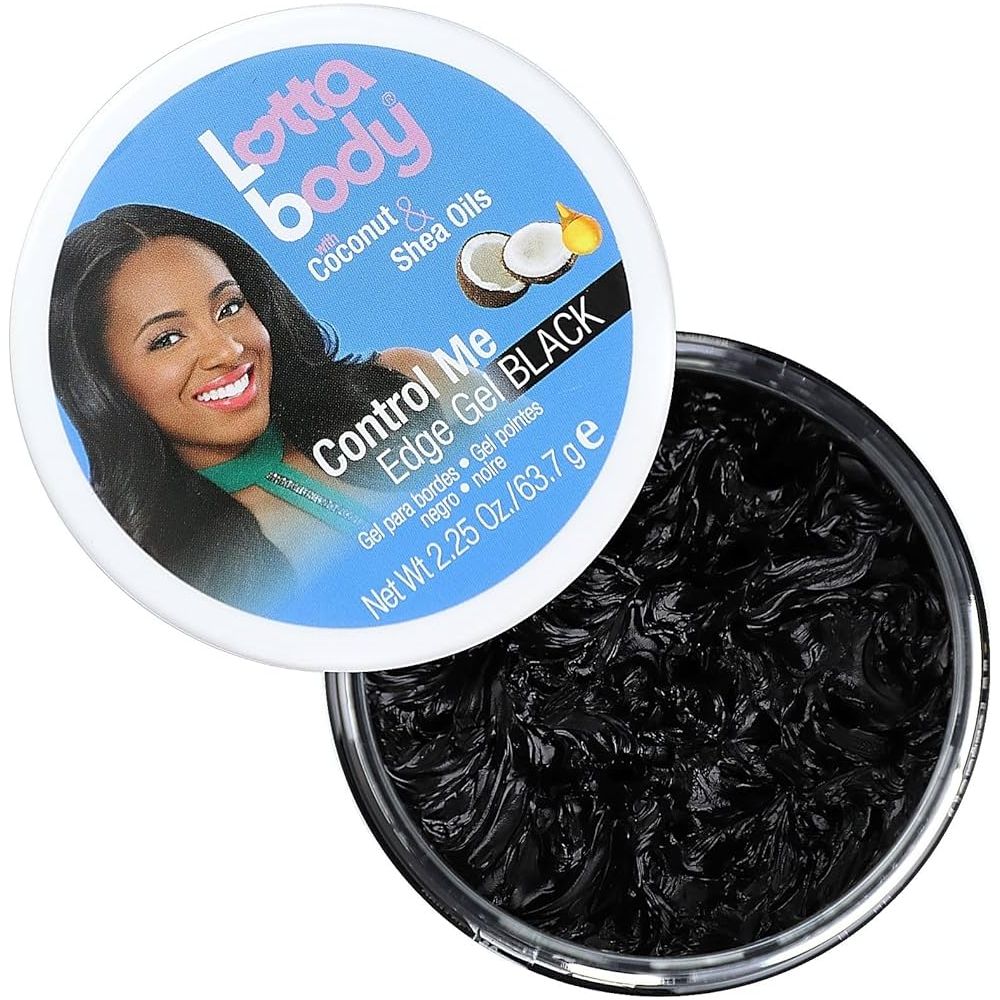 Lottabody Control Me Edge Gel – Original Clear & 24 - Hour Black – Coconut & Shea Oils – 2.25 oz - Beauty Exchange Beauty Supply