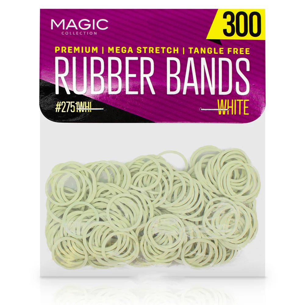 Magic 300 Rubber Bands – White, Tangle - Free Styling Elastics (#2751WHI) - Beauty Exchange Beauty Supply