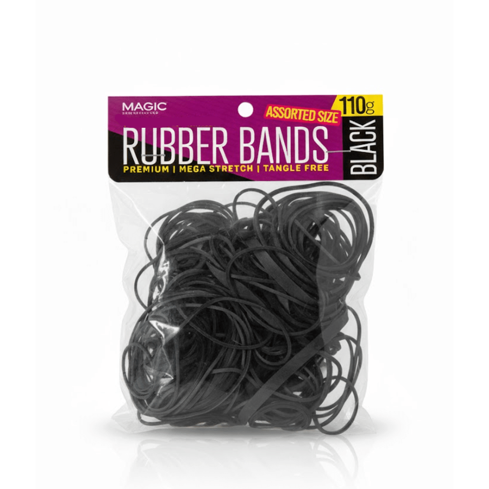 Magic Collection Black Rubber Bands – Assorted Sizes - Beauty Exchange Beauty Supply