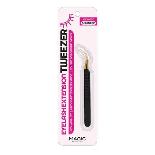 Magic Collection Eyelash Extension Tweezers – Professional Precision Tools in 5 Styles (Fiber Tip, S - Shaped, L - Shaped, Straight, Curved) - Beauty Exchange Beauty Supply