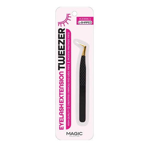Magic Collection Eyelash Extension Tweezers – Professional Precision Tools in 5 Styles (Fiber Tip, S - Shaped, L - Shaped, Straight, Curved) - Beauty Exchange Beauty Supply