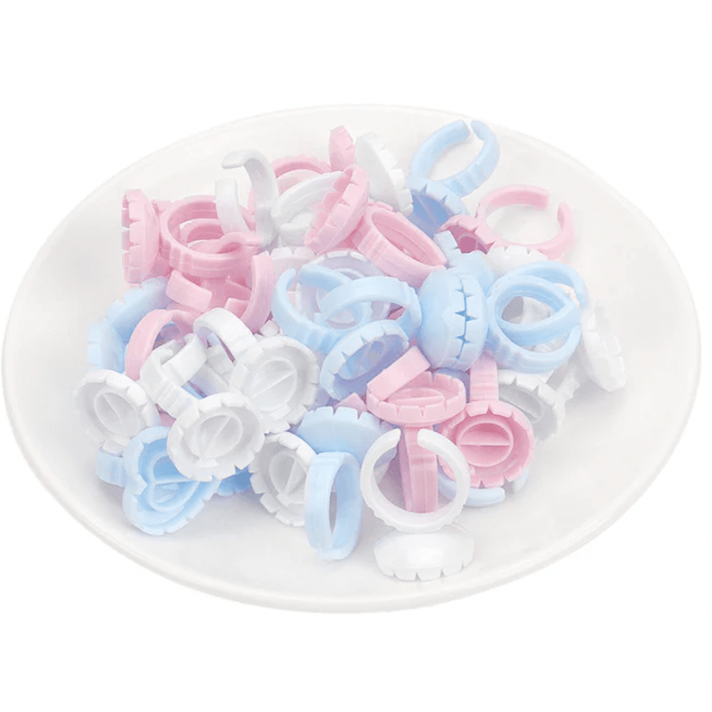 Magic Collection Glue Ring – Hands - Free Application for Lash & Nail Glue | 40 pcs | LEX001 | Adjustable & Disposable - Beauty Exchange Beauty Supply