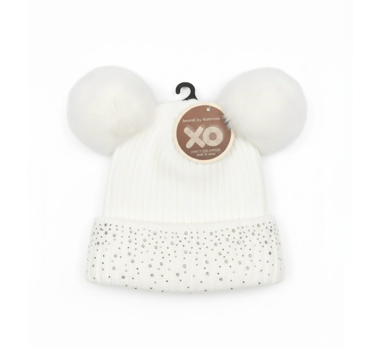 Magic Collection Kids 2 Pom Beanie w/ Stones - Assorted - Beauty Exchange Beauty Supply