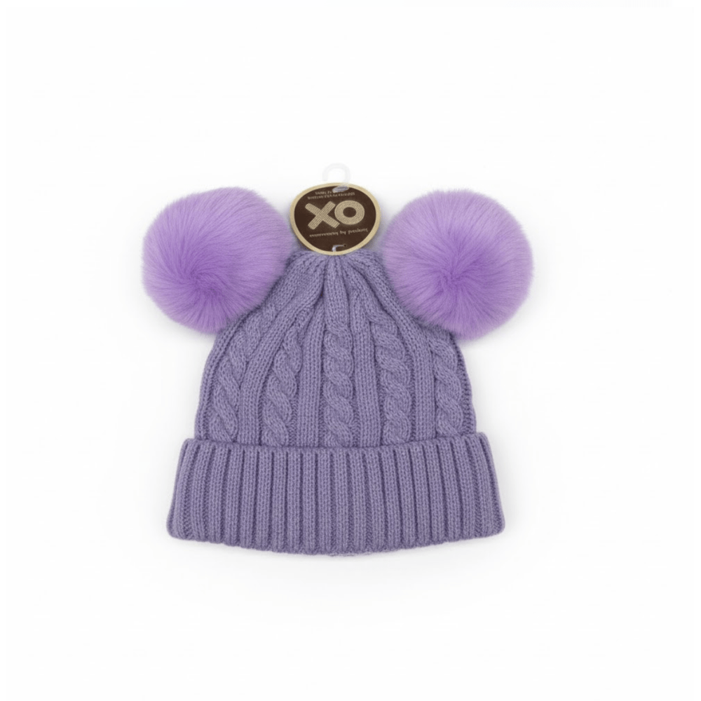 Magic Collection Kids Cable Knit 2 Pom Beanie - Assorted - Beauty Exchange Beauty Supply
