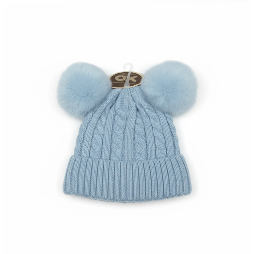 Magic Collection Kids Cable Knit 2 Pom Beanie - Assorted - Beauty Exchange Beauty Supply