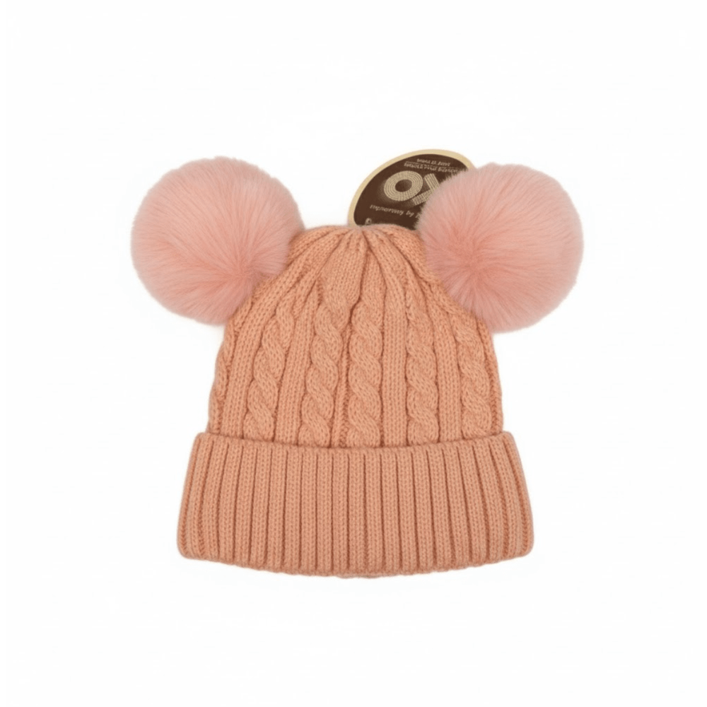 Magic Collection Kids Cable Knit 2 Pom Beanie - Assorted - Beauty Exchange Beauty Supply