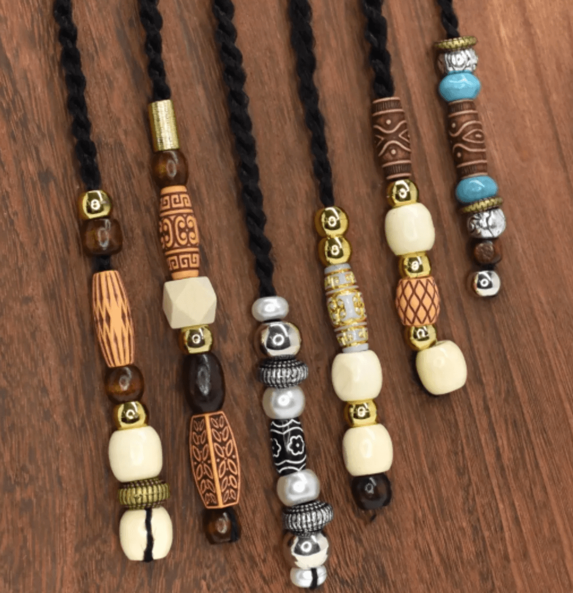 Magic Collection Wood Hair Beads Silver or Gold – 1 Pack - Beauty Exchange Beauty Supply