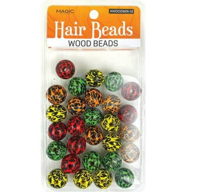 Magic Collection Wood Hair Beads Silver or Gold – 1 Pack - Beauty Exchange Beauty Supply