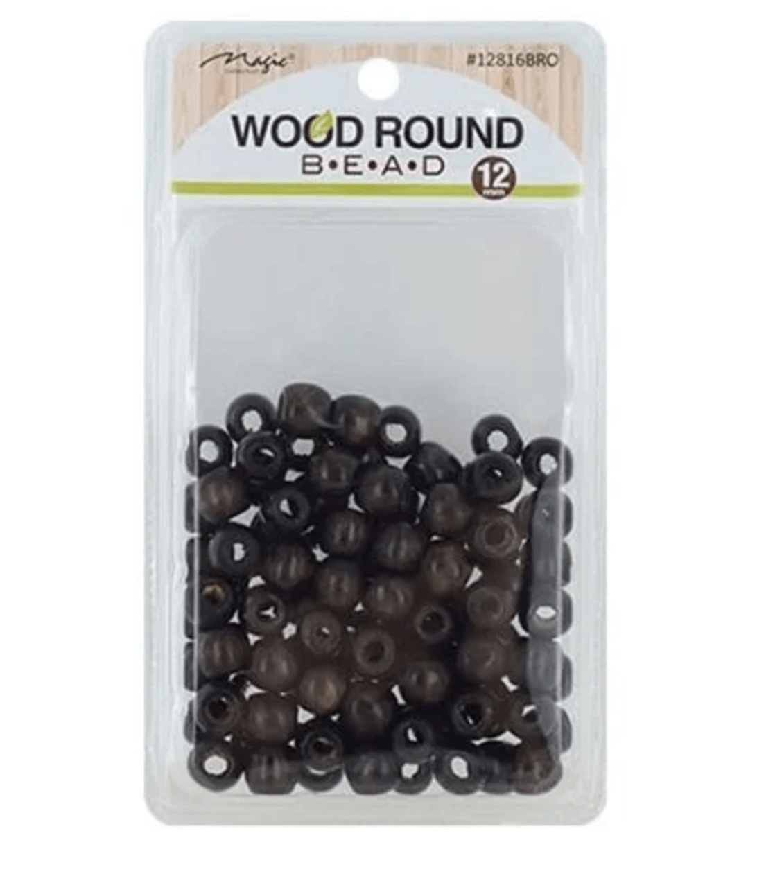Magic Collection Wooden Hair Beads Dark Brown – 12MM - Beauty Exchange Beauty Supply