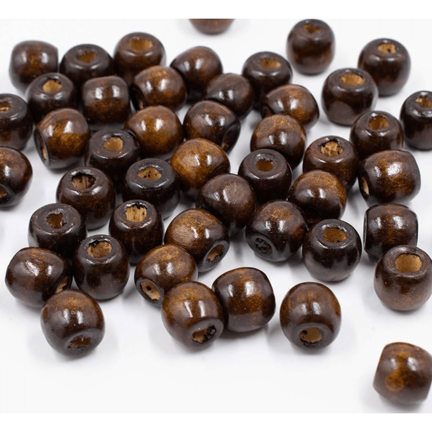 Magic Collection Wooden Hair Beads Dark Brown – 12MM - Beauty Exchange Beauty Supply