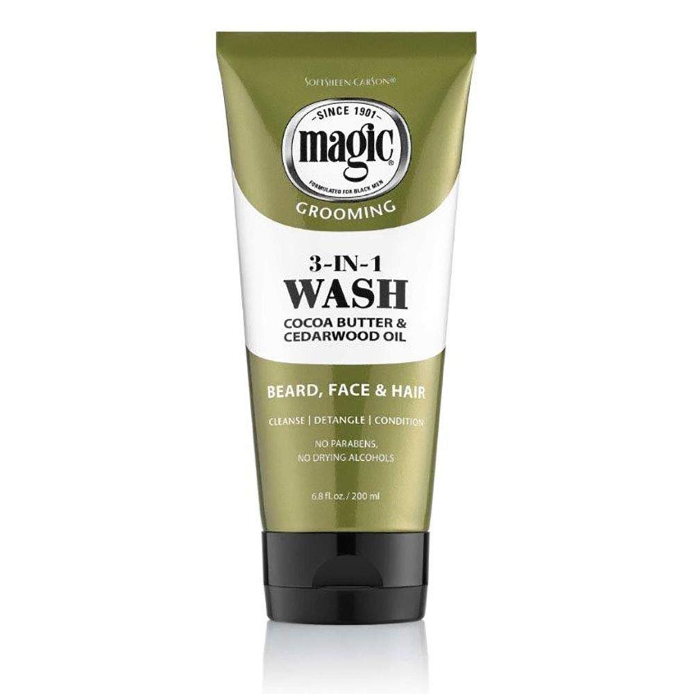 Magic Grooming 3 - in - 1 Wash – Cleanses Hair, Face & Beard in One Step 6.8 oz - Beauty Exchange Beauty Supply