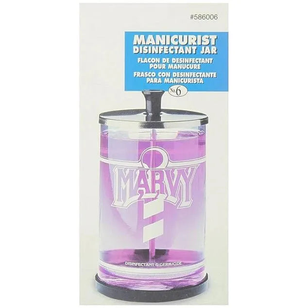 Marvy Manicurist Jar – Classic Glass Disinfecting Jar for Tools - Beauty Exchange Beauty Supply