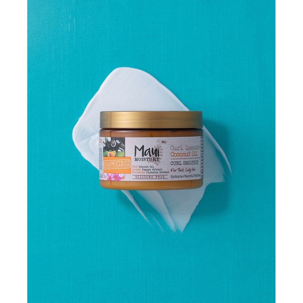 Maui Moisture Curl Quench + Coconut Oil Curl Smoothie | Rich Curl Enhancer for Thick, Curly Hair โ Ultra Moisturizing & Frizz - Fighting โ 12 oz - Beauty Exchange Beauty Supply