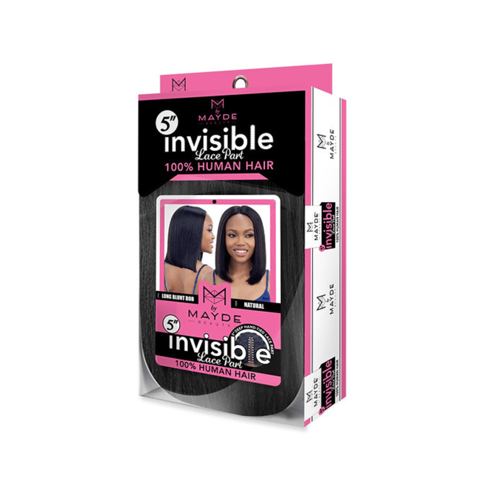 Mayde Beauty 100% Human Hair Wig – Long Blunt Bob with Invisible Lace Part | Natural Color | One Size - Beauty Exchange Beauty Supply